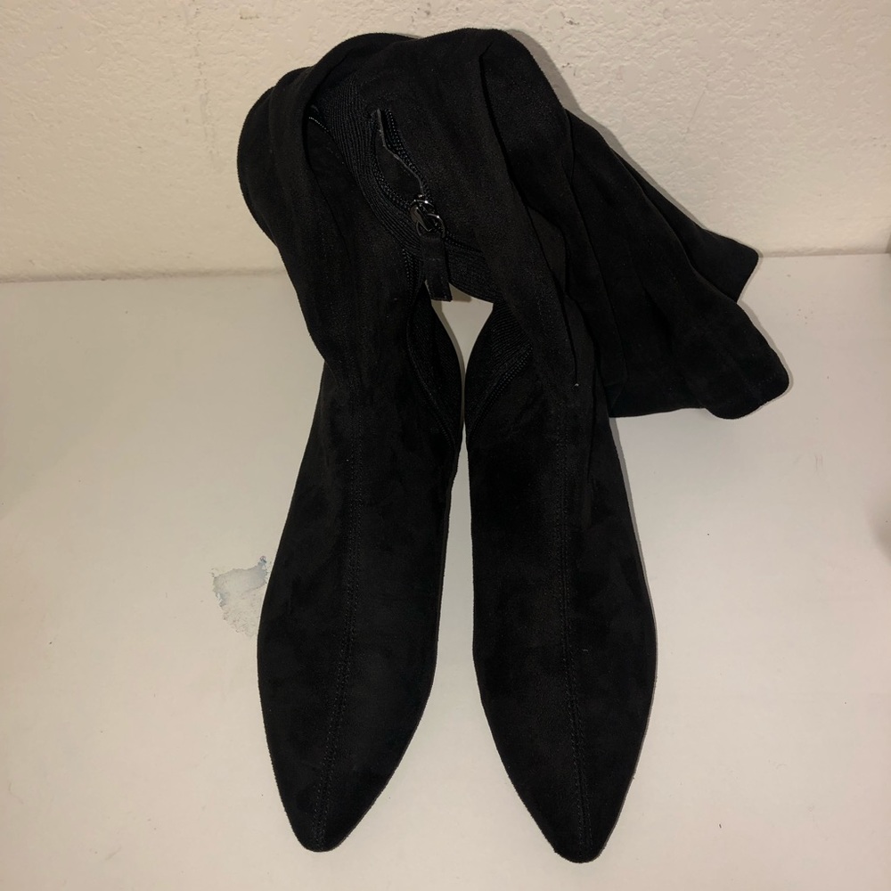 Zara combined flat over knee boots.